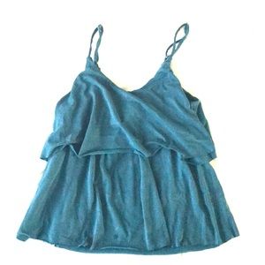 Ruffled spaghetti strap tank